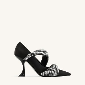 Sara Artificial Crystal Pumps - Black - view 1
