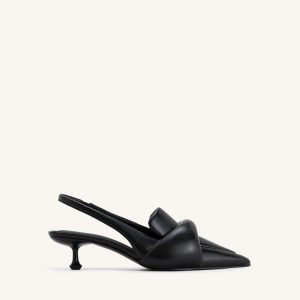 Carla Soft Padded Kitten Heel Pumps - Black - view 1