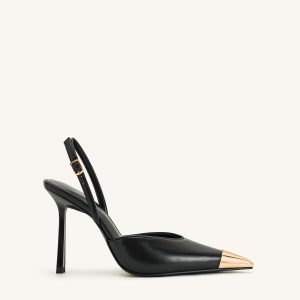 Savannah Gold Tipped Slingback Pumps - Black - view 1