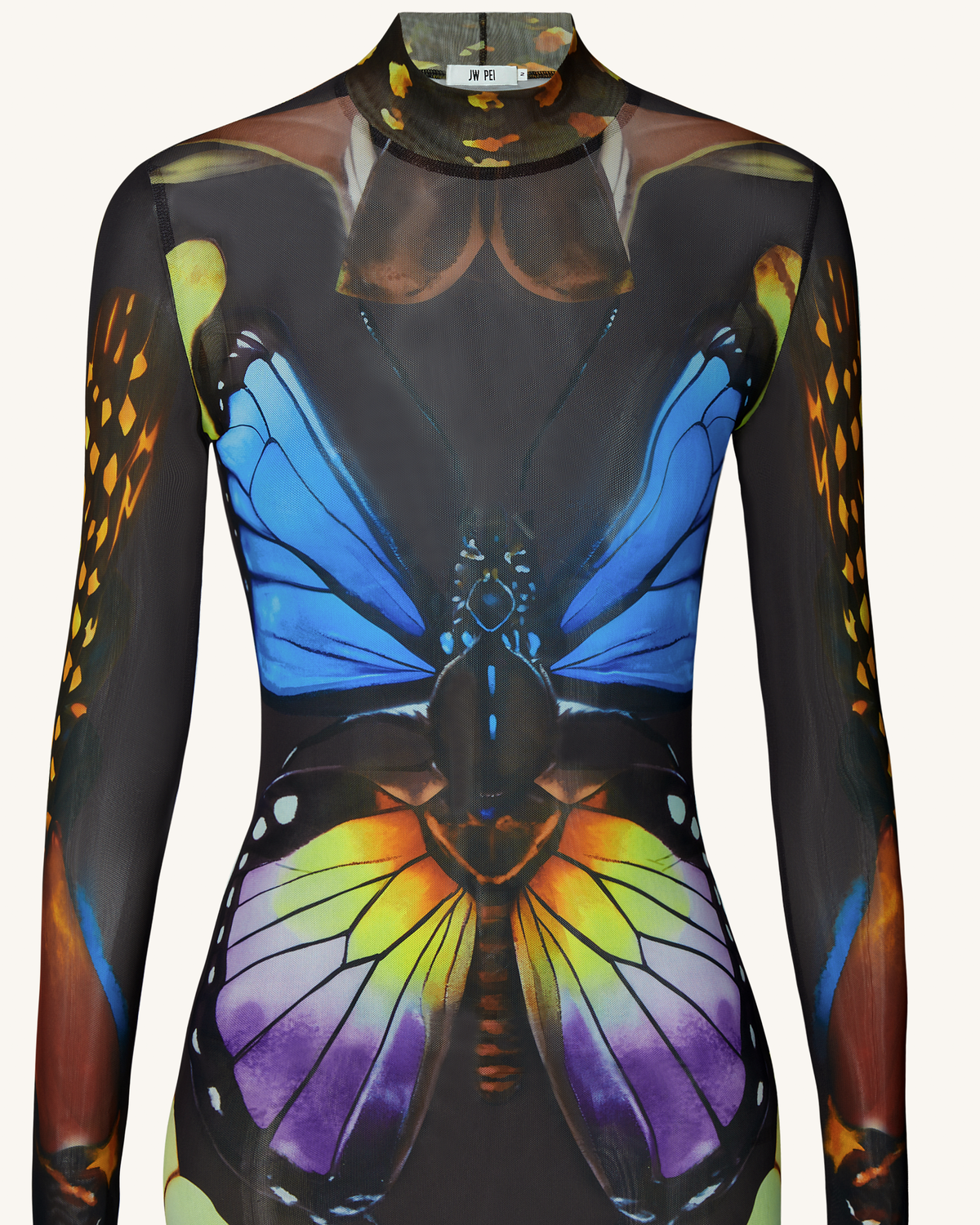 Butterfly Mesh Maxi Dress - Multicolor - view 5