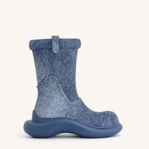 Zoie Denim Embossed Rain Boot - Blue - view 1