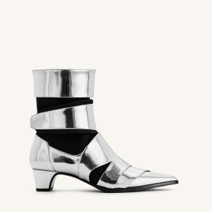 Emily Strap Ankle Boots - Silver - view 1