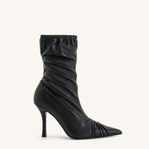 Joanne Paneled Detailing leather Ankle Boots - Black - view 1