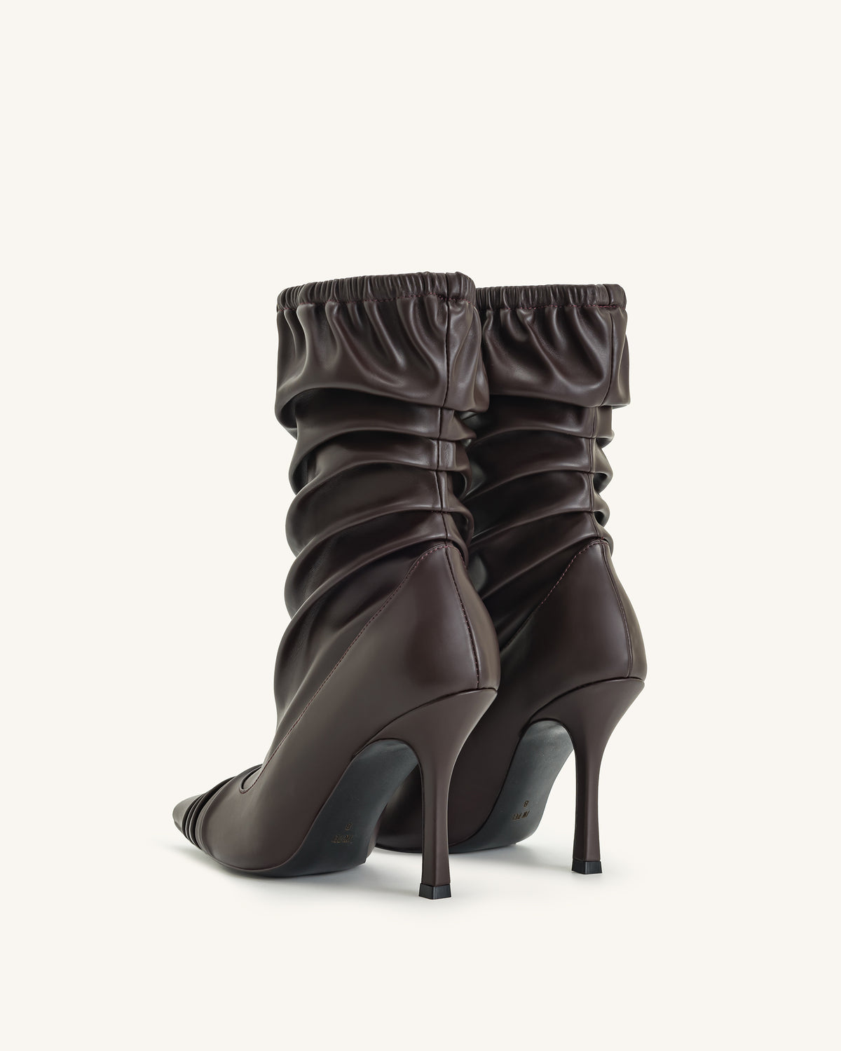 Joanne Paneled Detailing leather Ankle Boots- Burgundy - view 5