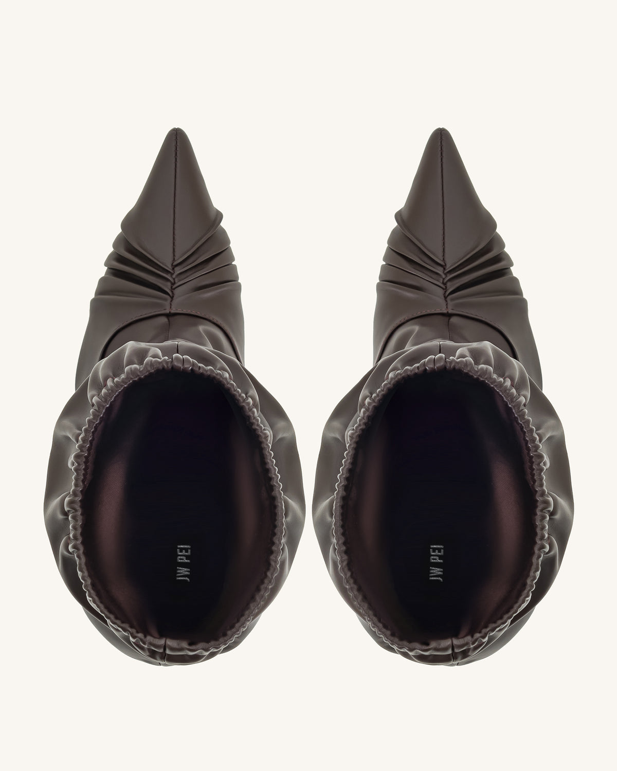 Joanne Paneled Detailing leather Ankle Boots- Burgundy - view 4