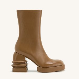 Saylor Round Toe Platform Ankle Boots - Brown - view 1