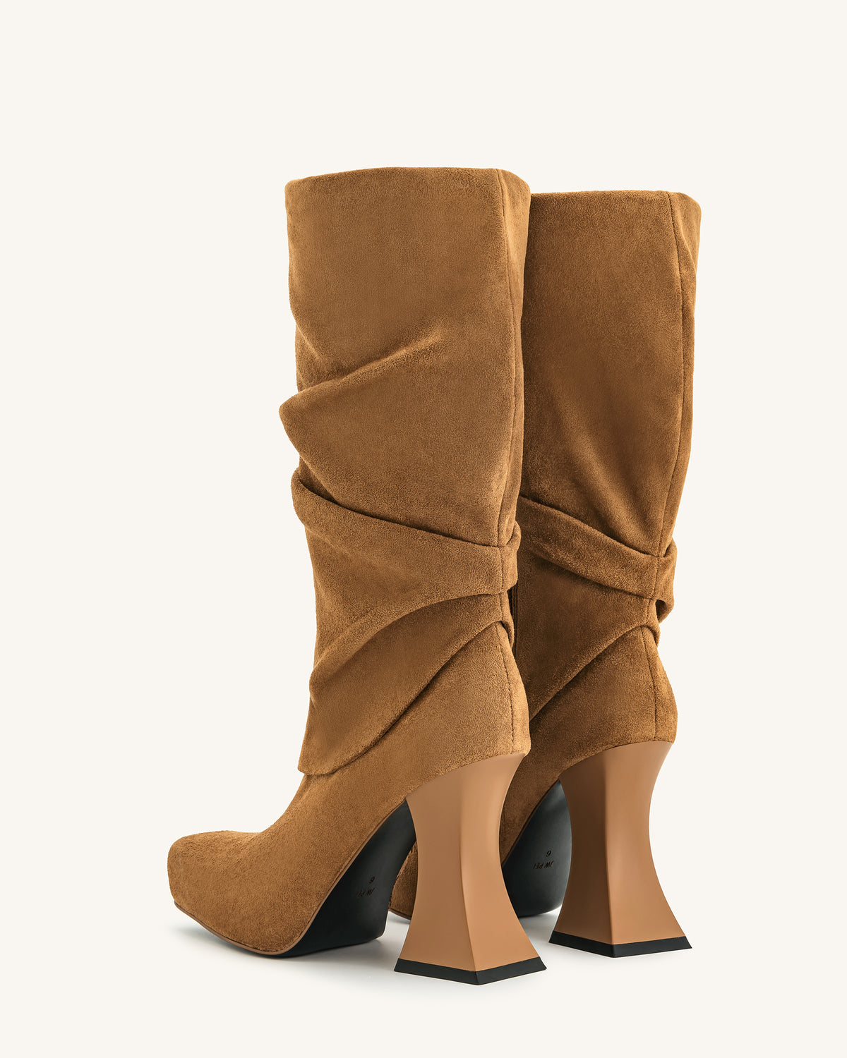 Reyna Square Toe Platform Knit Boots - Brown - view 5