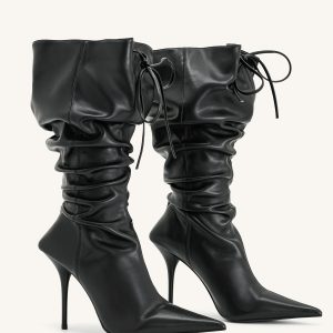Olivia Leather High Heel Boots - Black - view 1