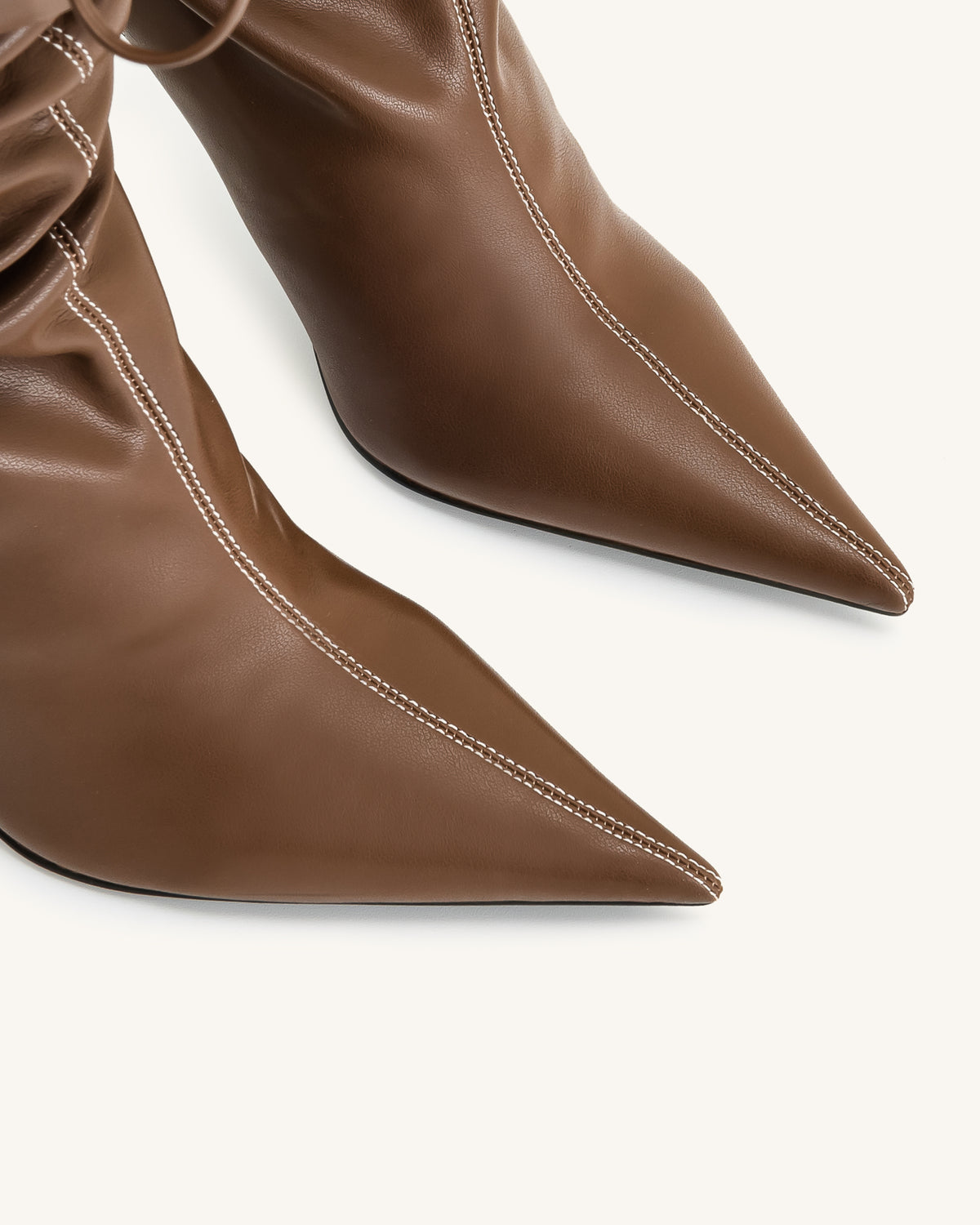 Olivia Leather High Heel Boots - Brown - view 6