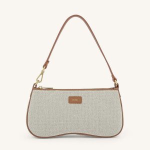 Eva Shoulder Handbag - Beige Canvas