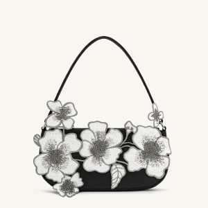 Leona Bead Embellished Shoulder Bag - Black - view 1