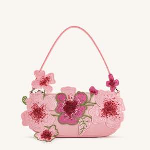 Leona Bead Embellished Shoulder Bag - Pink - view 1