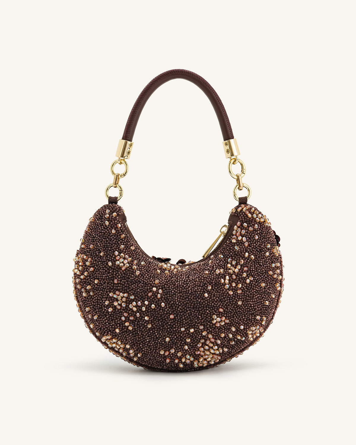 Livia Beaded Floral Hobo Bag - Brown - view 3