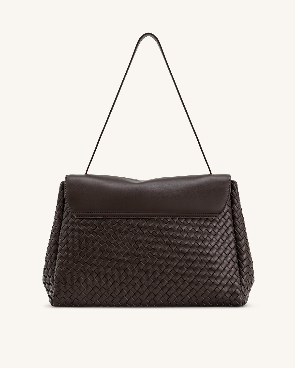 Hilary Woven Shoulder Bag - Dark Brown - view 3