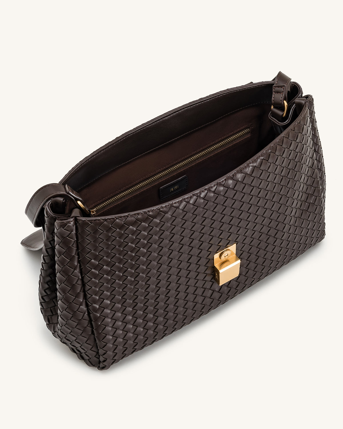 Hilary Woven Shoulder Bag - Dark Brown - view 4