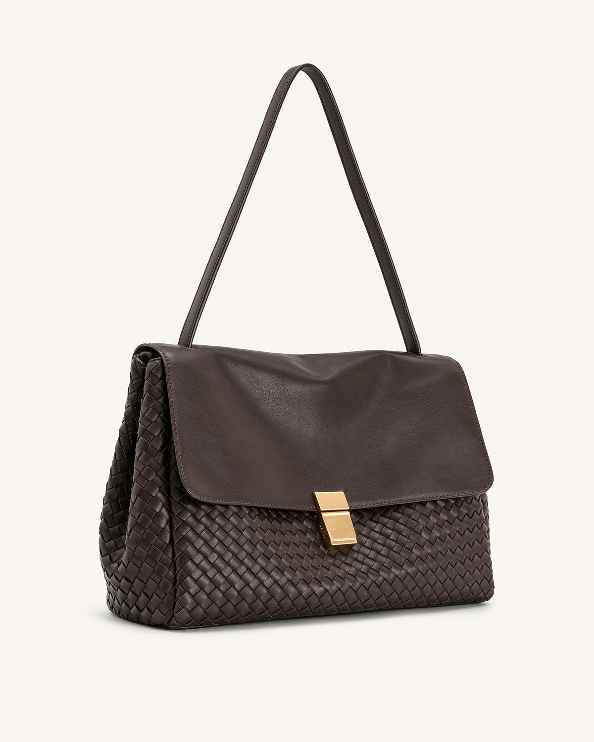 Hilary Woven Shoulder Bag - Dark Brown - view 2