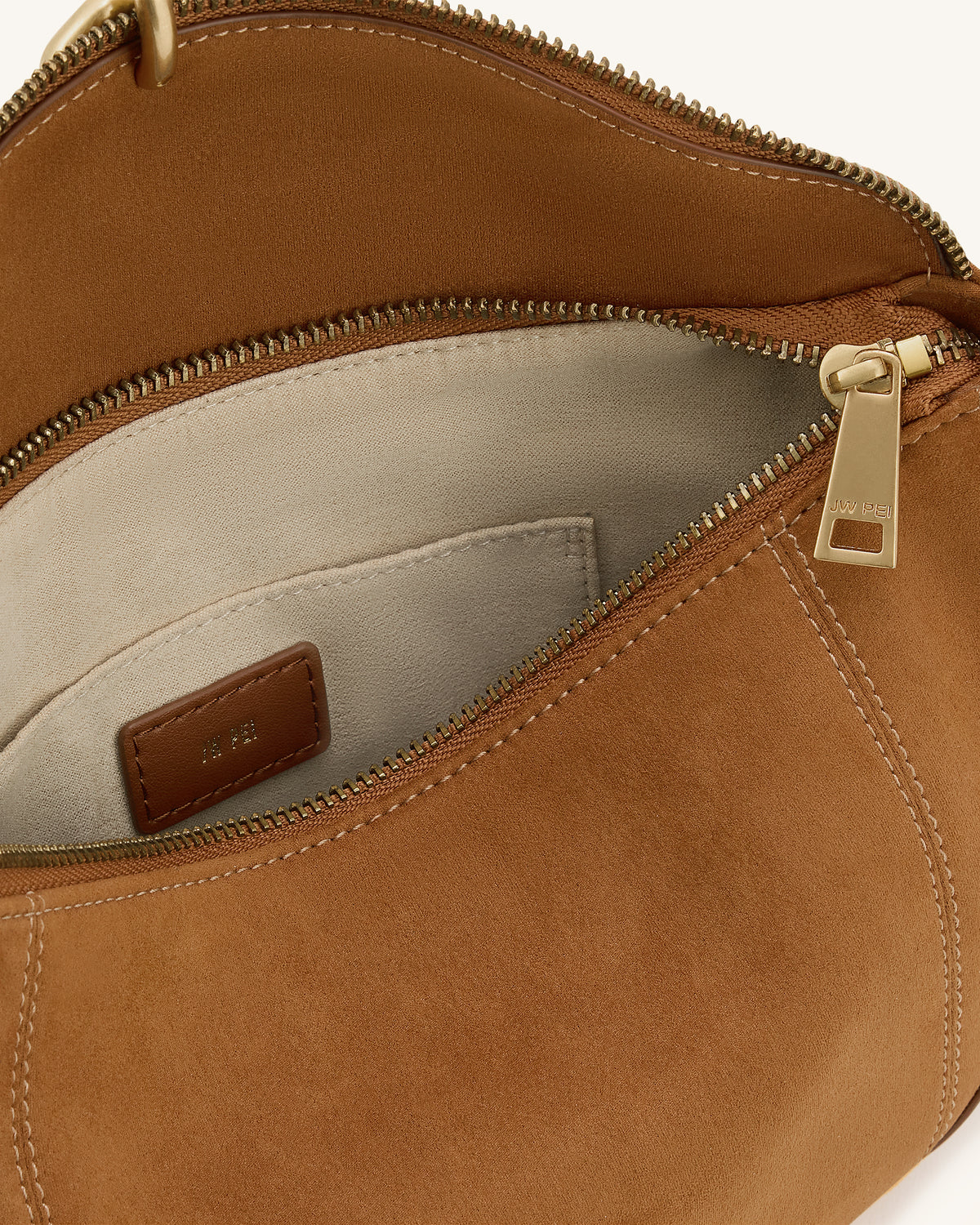 Jayla Faux Suede Metal Pendant Embellished Shoulder Bag - Brown - view 4
