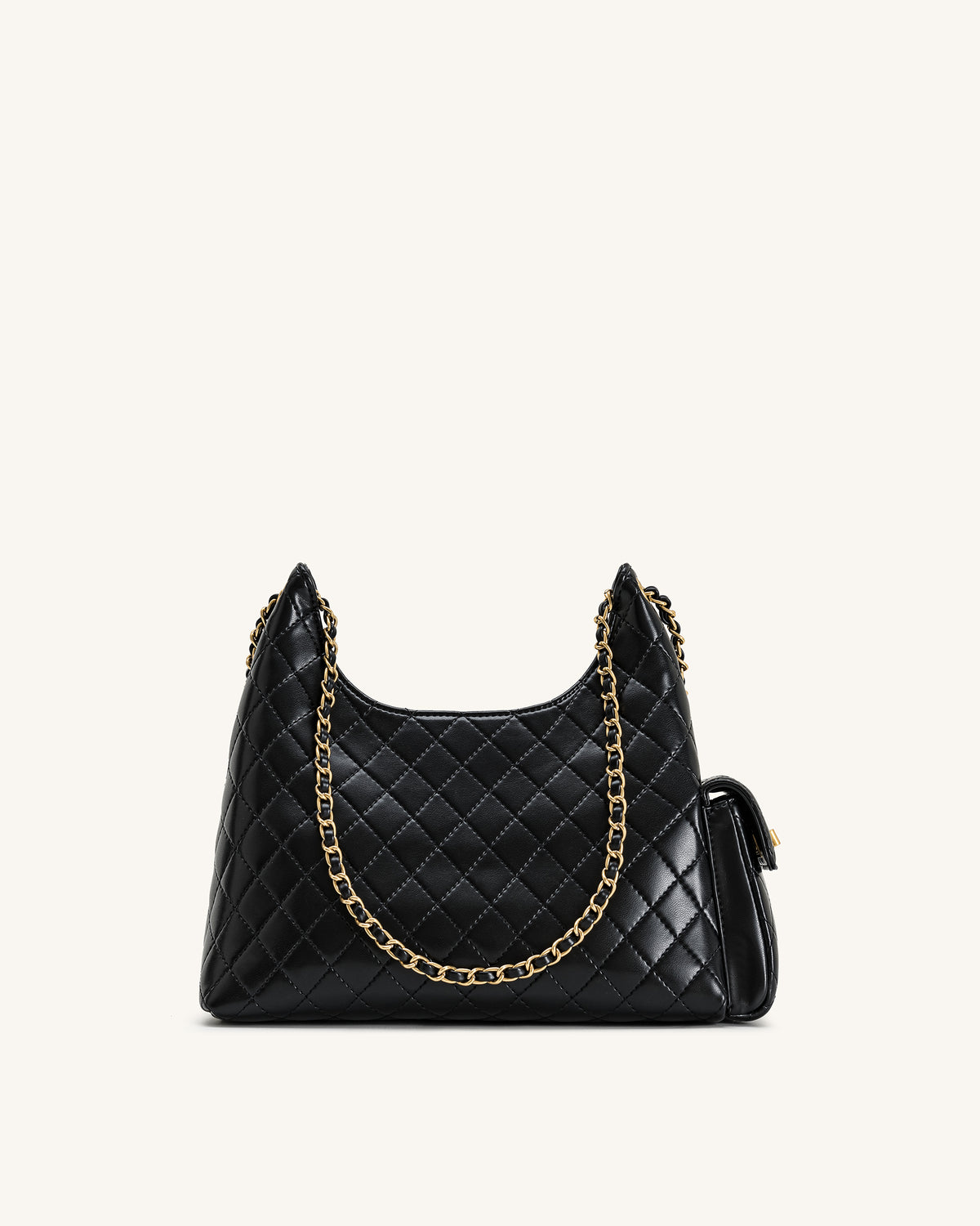 Vivian Quilted Chain Shoulder Bag - Black - view 3