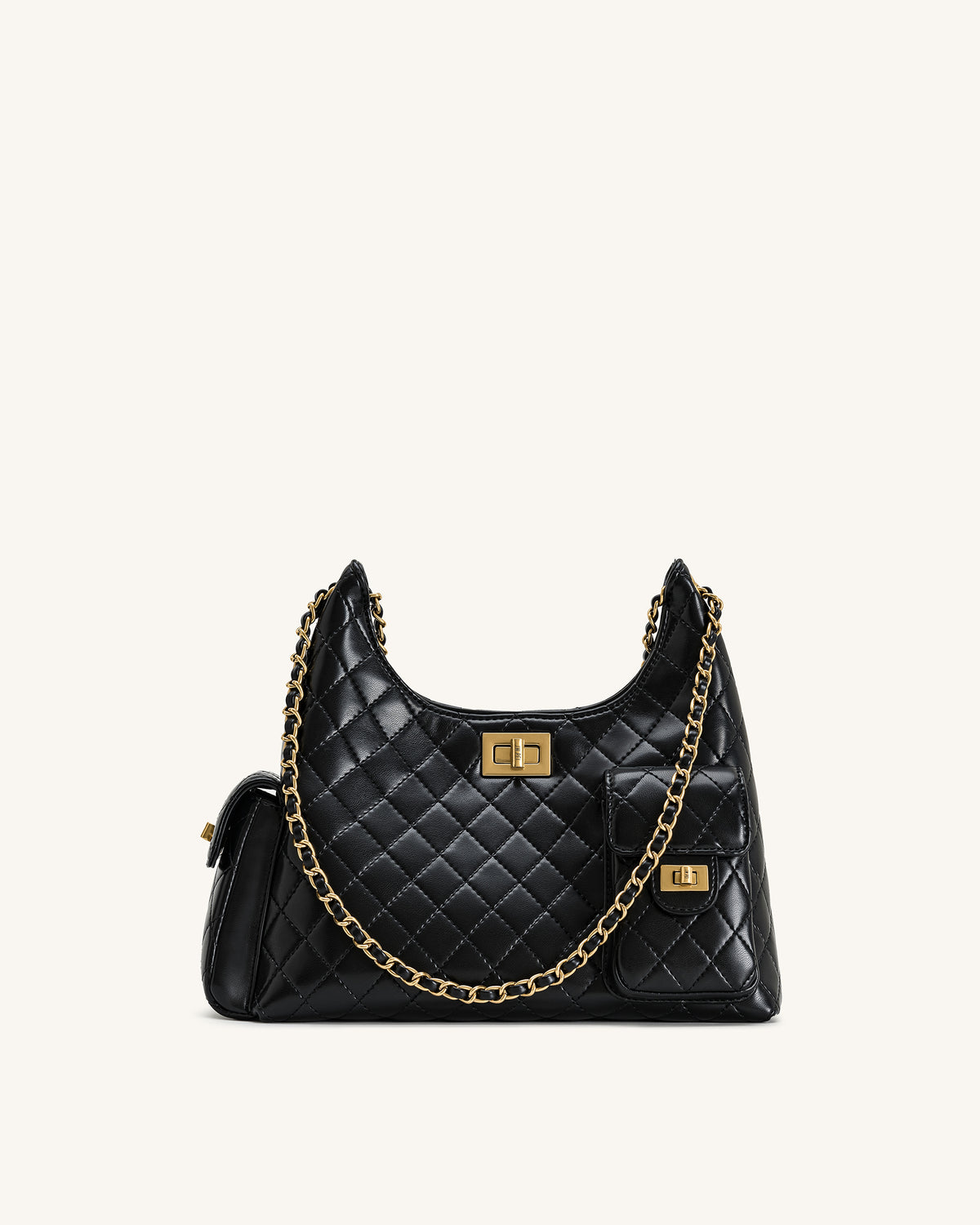 Vivian Quilted Chain Shoulder Bag - Black - view 1