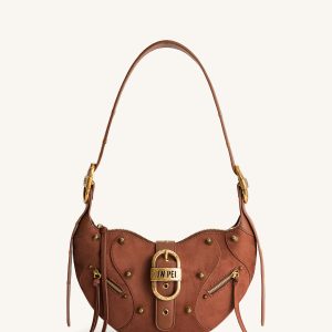 Tessa Suede Shoulder Bag - Dark Birch Brown - view 1