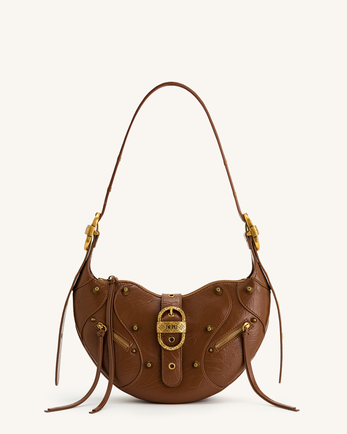 Tessa Crushed Shoulder Bag - Brown - view 1