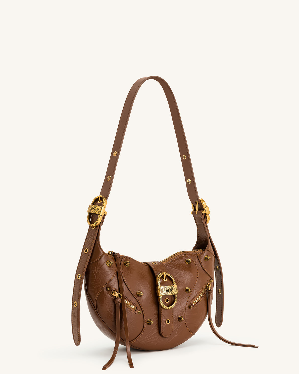Tessa Crushed Shoulder Bag - Brown - view 2