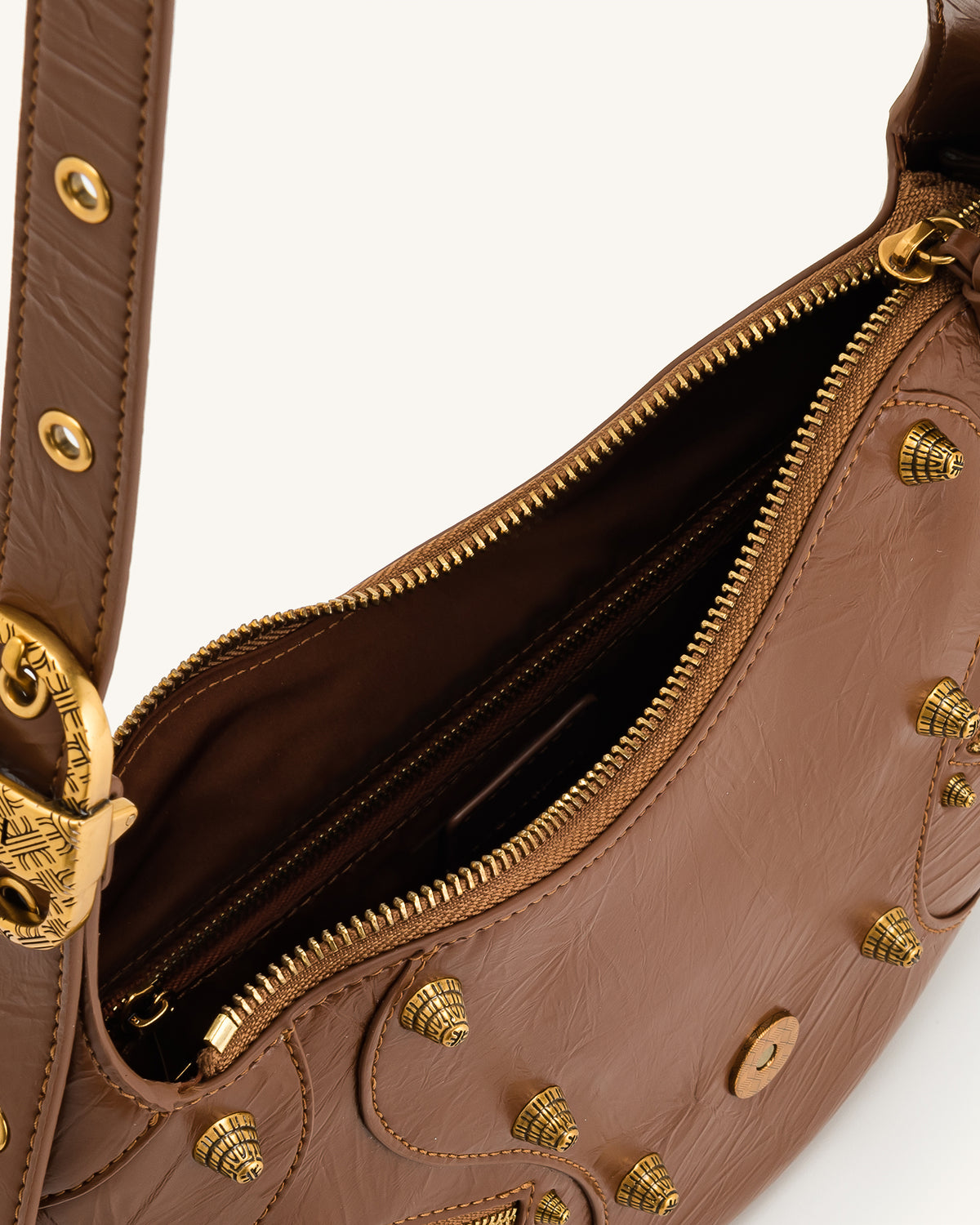 Tessa Crushed Shoulder Bag - Brown - view 4