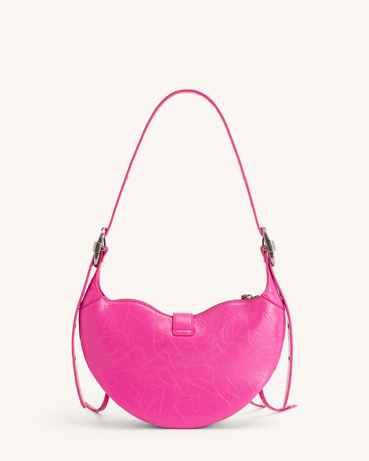 Tessa Crushed Shoulder Bag - Bright Pink - view 3