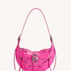 Tessa Crushed Shoulder Bag - Bright Pink - view 1