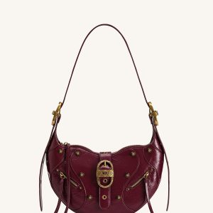 Tessa Studded Shoulder Bag - Burgundy - view 1