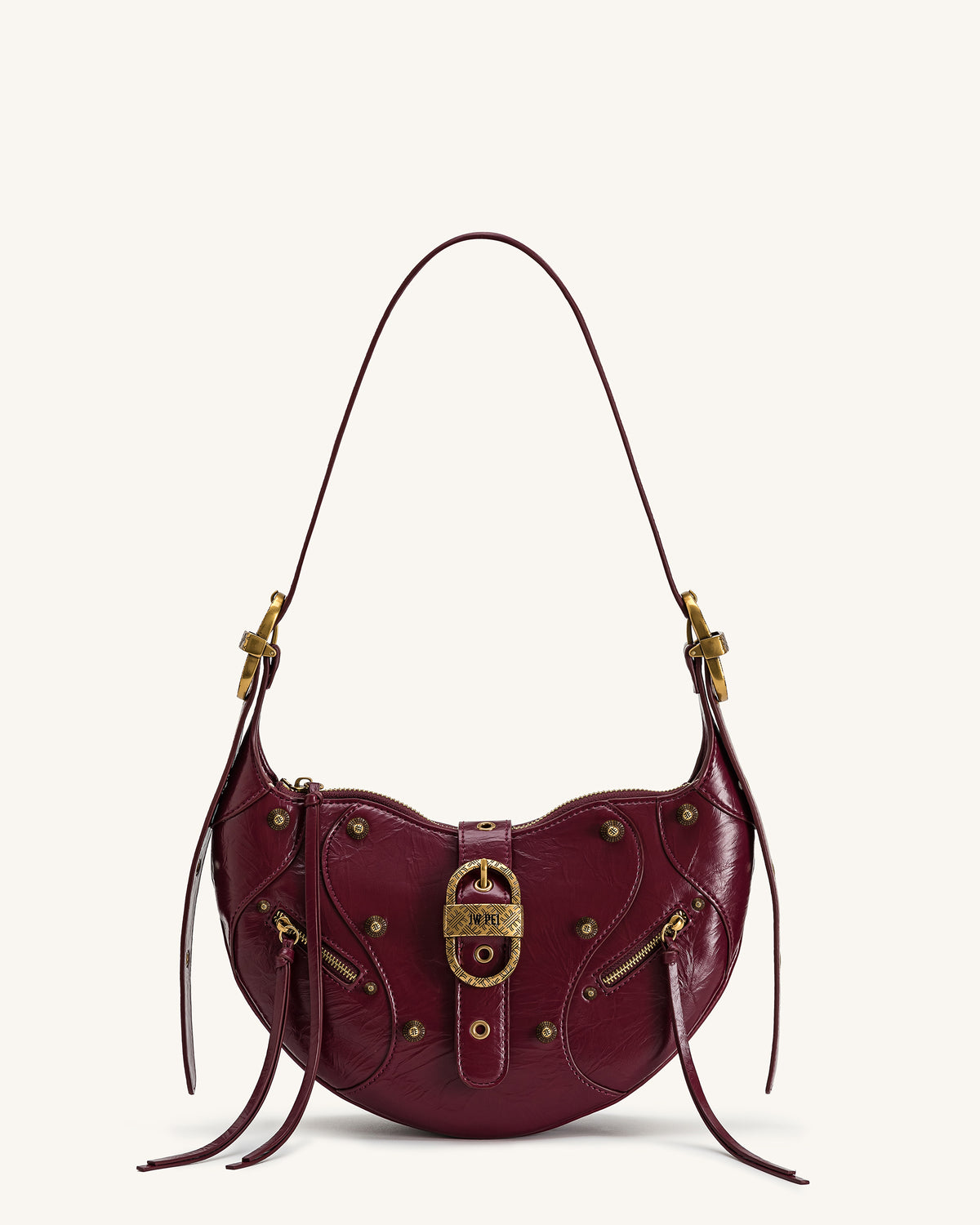 Tessa Studded Shoulder Bag - Burgundy - view 1