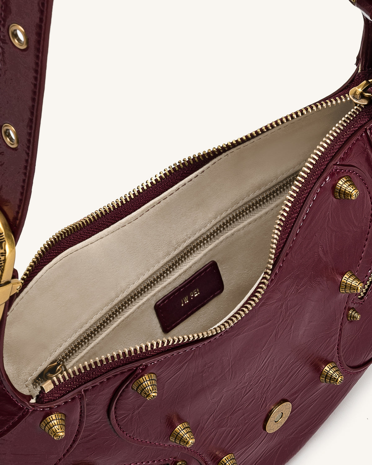Tessa Studded Shoulder Bag - Burgundy - view 4