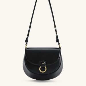 Diana Ring Flap Saddle Bag - Black - view 1