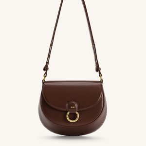 Diana Ring Flap Saddle Bag - Brown - view 1