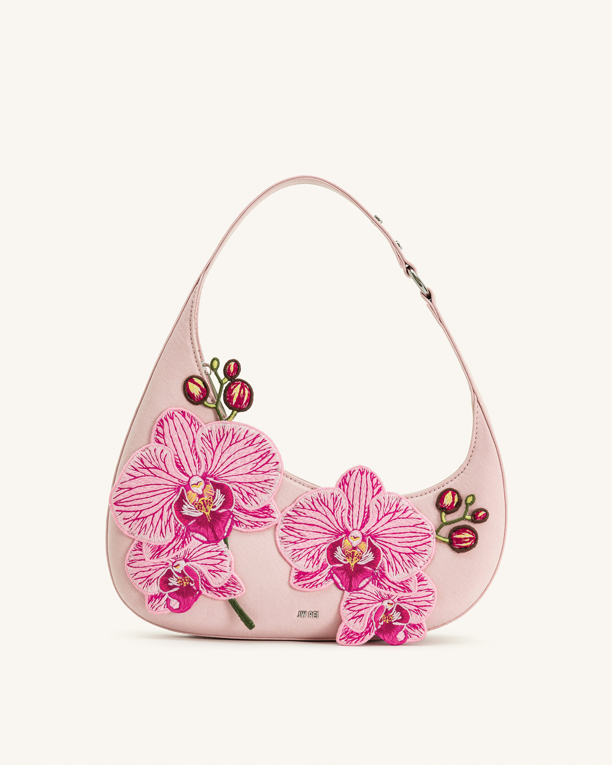 Harlee Orchid Embroidered Shoulder Bag - Pink - view 1