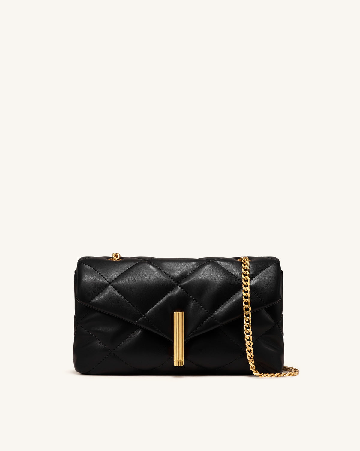 Valerie Puffy Bar-Lock Shoulder Bag - Black - view 1