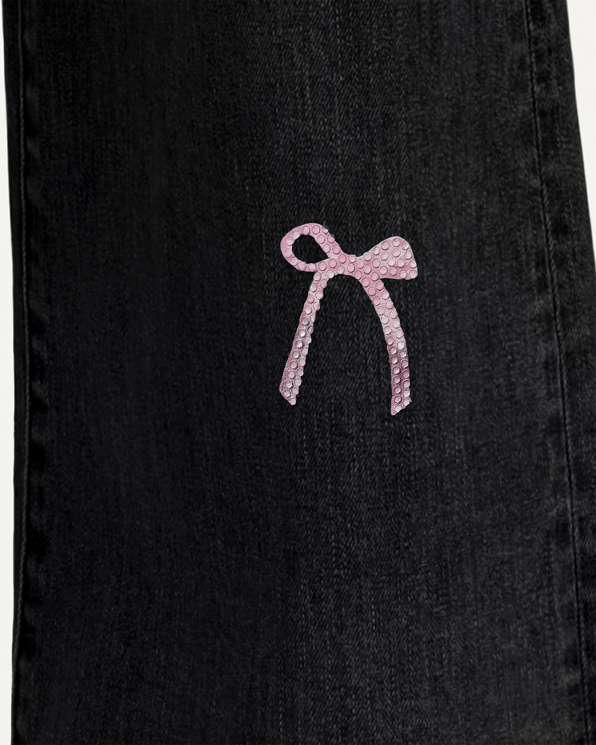 The Rebel Pink Ribbon Split Fray Jeans - Black - view 3
