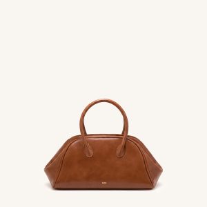 Veda Vintage Finish Bowler Bag - Saddle Brown - view 1