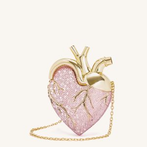 Maren Artificial Crystal Heart Shaped Bag - Pink - view 1