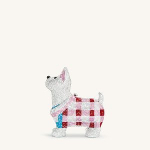 Eden Puppy Shape Faux Crystal Clutch - White - view 1