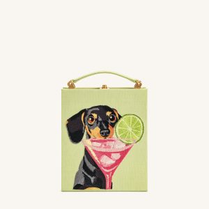 Taya-Puppy Pattern Book Shape Clutch Bag - Light Green - view 1