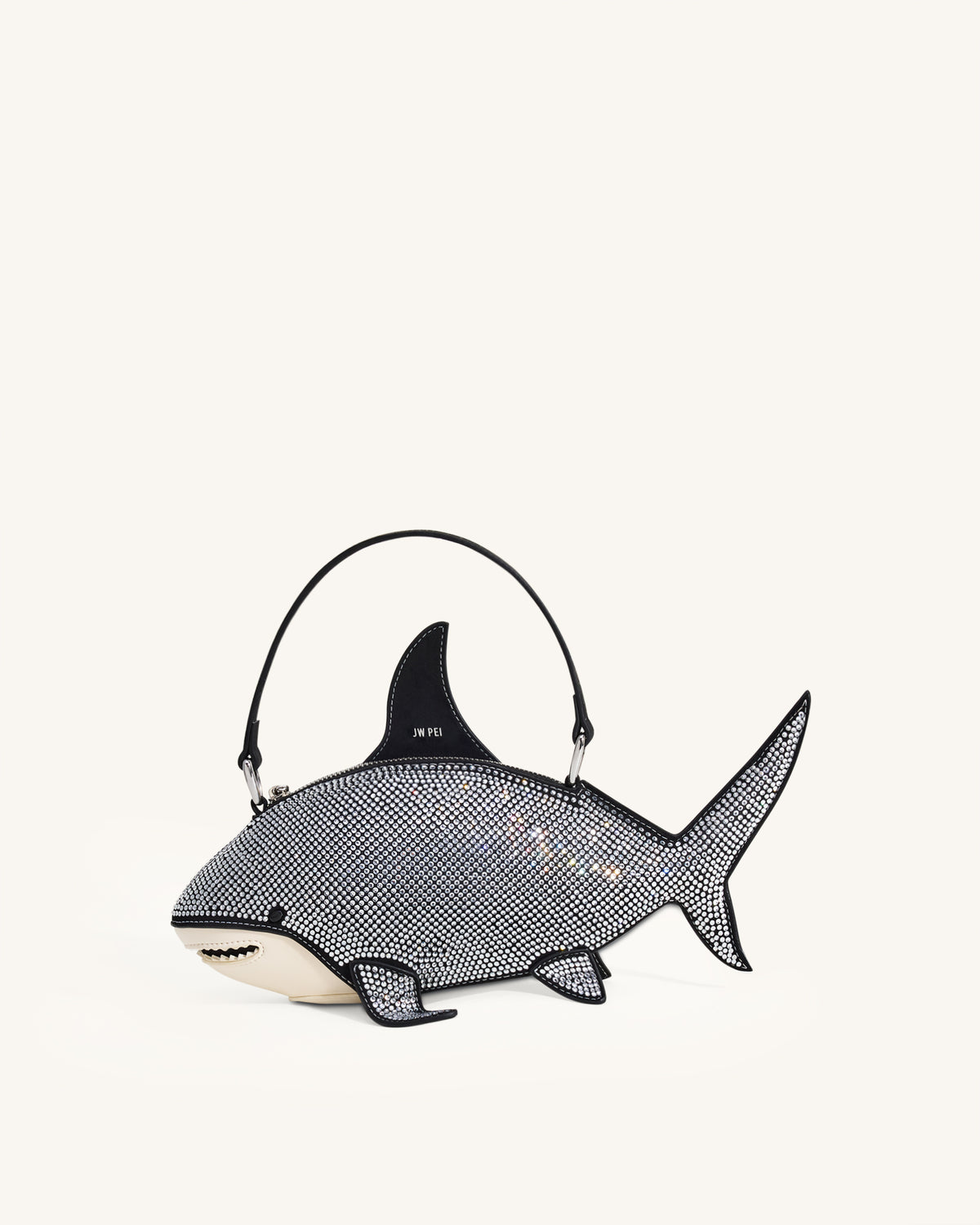 Nerys Artificial Crystal Shark Top Handle Bag - Black - view 3