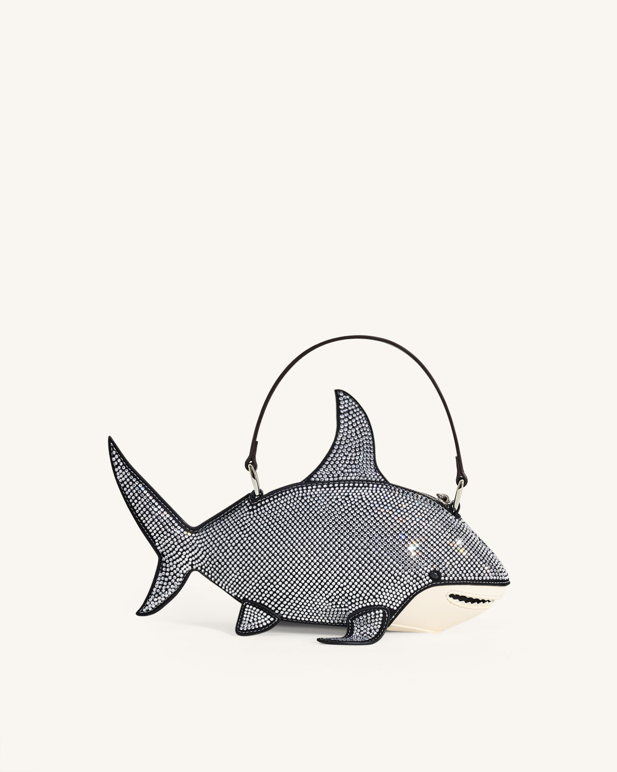 Nerys Artificial Crystal Shark Top Handle Bag - Black - view 1