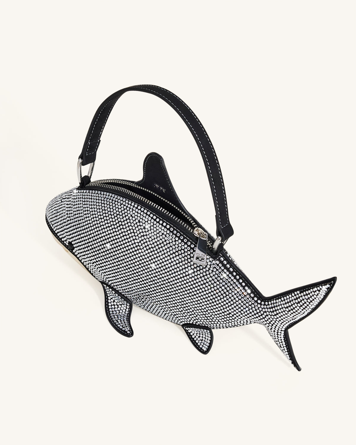 Nerys Artificial Crystal Shark Top Handle Bag - Black - view 4