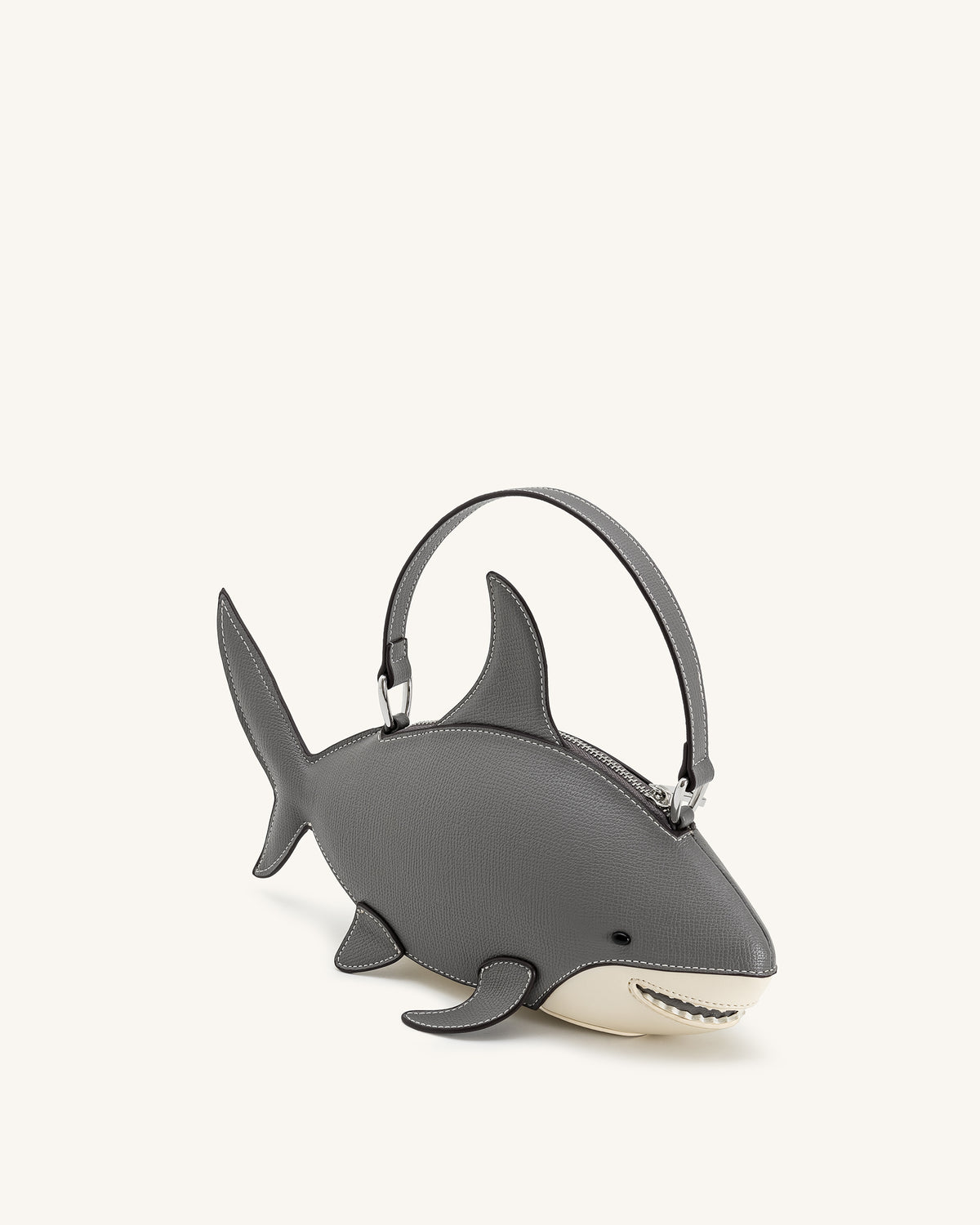 Nerys Shark Look Top Handle Bag - Grey - view 3