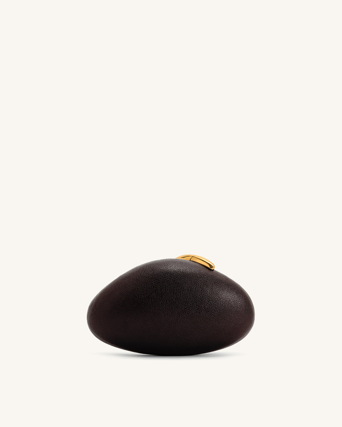 Kaya Irregular Oval Clutch - Dark Brown - view 3