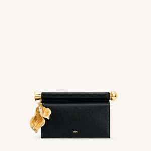 Holly Metal Pendant Embellished Clutch - Black - view 1
