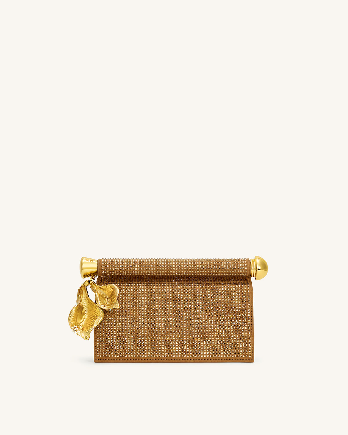 Holly Artificial Crystal Metal Pendant Embellished Clutch - Champagne - view 1
