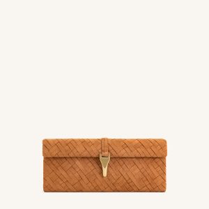 Zaria Woven Clutch - Brown - view 1
