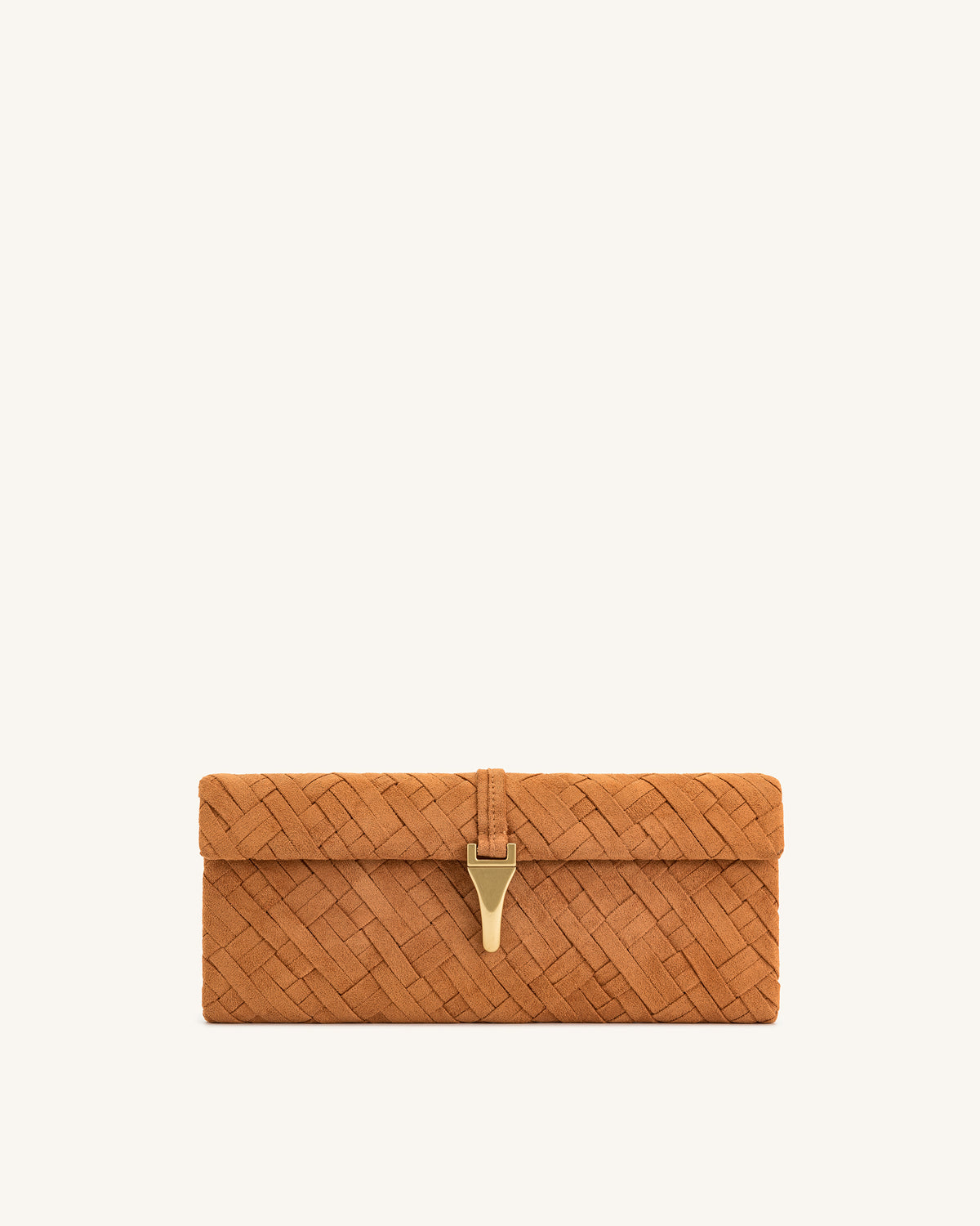 Zaria Woven Clutch - Brown - view 1